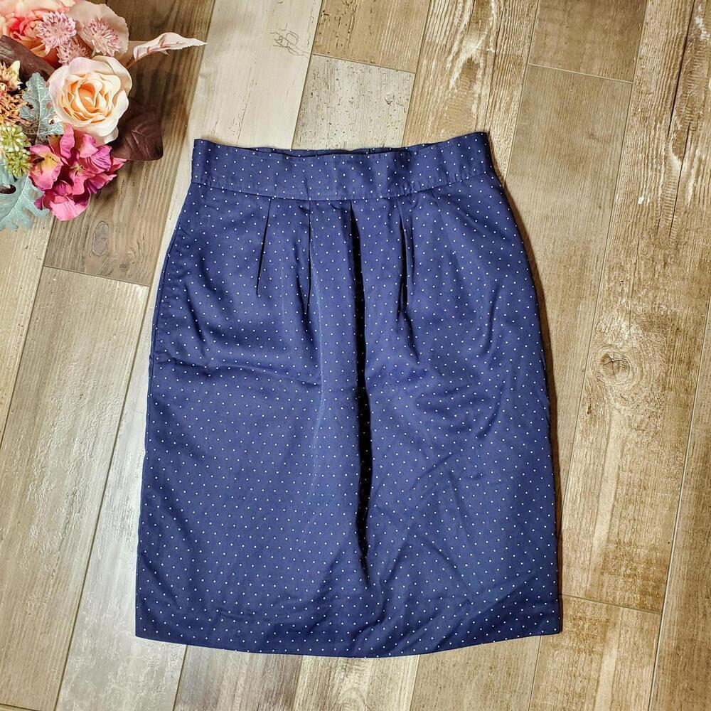 Counterparts Vintage Blue Polka Dot Skirt Women's Size 8 EUC
